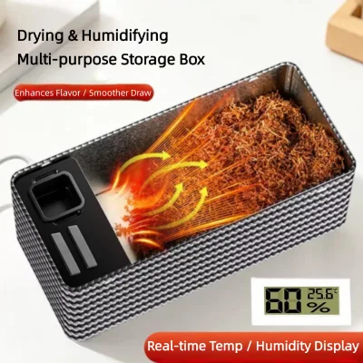Luxury Multifunctional Metal for Accessories Humidor Storage Box with Humidity Regulation