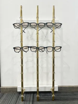 New Wall-mounted Glasses Holder Props Wall Eyewears Display Optical Store Gold Stainless Steel Sunglasses Display Rack
