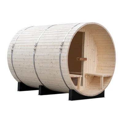 Finnish Two Person Outdoor Sauna Cheap Price Garden Good Quality Wooden Barrel Prefab Sauna Outdoor