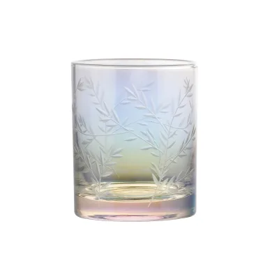 340ml Handmade Sustainable Shot Glass with Iridescent Color Decoration Modern Design for Business Gifts