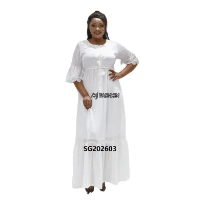 African Clothing Dresses Half White Dress Party Evening Dress