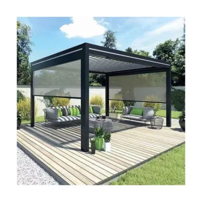 China Factory Direct Custom Aluminum Frame Retractable Patio Awning Outdoor Weather Resistant Pavilion Use Awning