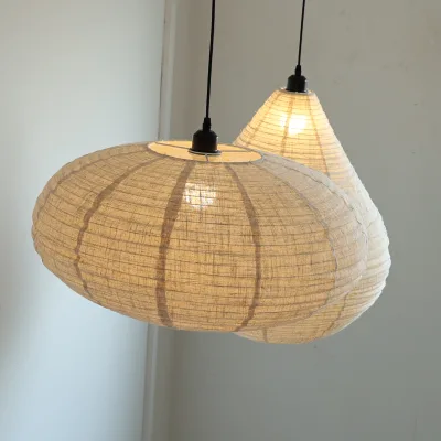 Wabi-sabi Pendant light Japanese Style handmade textile chandelier Led Decorative Lighting