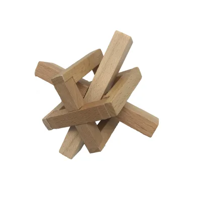 2022 New Logic Games Gifts Wood Cross Puzzle Kongming Lock Wooden Toy Brain Teaser for DIY Party Playing Children