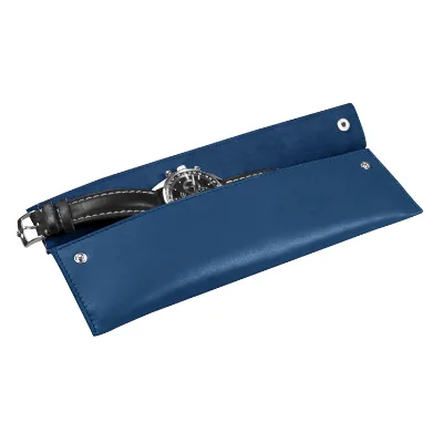 High Quality Rectangular Snap Buttons Soft Leather Watch Pouch/spectacle case