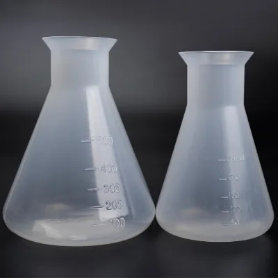 Lab Use 1000ml 2000ml Triangular Flask Plastic Erlenmeyer Flasks With Screw Cap