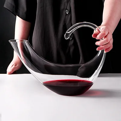 Modern Cross-Border Red Wine Quick-Decanting Crystal Glass Eco-friendly Handmade 1000ml Capacity High-End Wine Divider Decanter