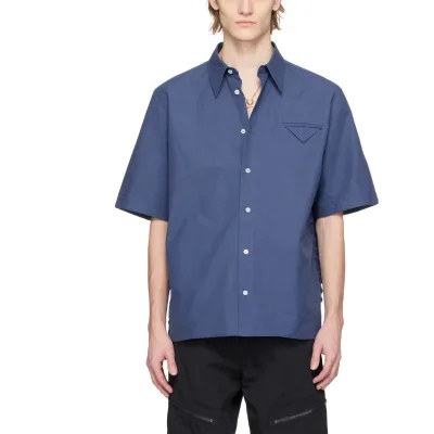 Custom High Quality Boxy Thick Vintage t Shirts Boxy Nylon 4 Way Stretch Button up Shirt
