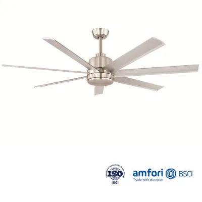 Big ceiling fan with light kit adaptable DC motor remote control 7 aluminum blades
