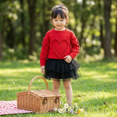 Best Price E2woo Sweet Eco-Friendly Girls' Fall Sweater Wear Children's Clothing From Beijing Wholesale Market