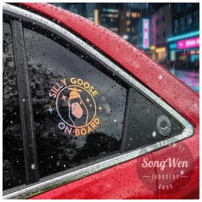 SongWen Customized Brand Logo Waterproof Eco-Friendly Durable Clear Transfer Windshield Vinyl Car Sticker UV Resist Outdoor