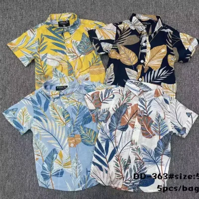 New Trendy Boy's Shirt Multi-color Styles 100% Cotton Solid Embroideries for Kid Shirts