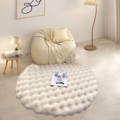 Round Carpet,Modern Bedroom Rug,Fluffy Fuzzy Small Area Rugs for Bedroom Girls,Cute Home Decor