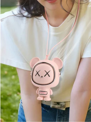 HECION Space Bear Neck Fan: USB-Rechargeable, Hands-Free Neck Fan, Blade-Less, Portable Mini Fan