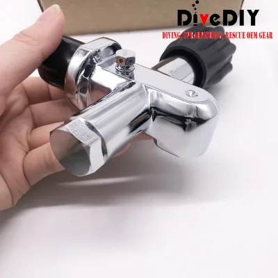 Scuba Diving Single Tank Valve Triple Polished Chrome DIN Yoke Diving Cylinder Valve 3000/3500PSI Underwater TankRegulatorValve