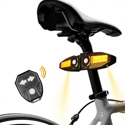 Bicycle Wireless Remote-Controlled Steering Taillight Projection Dual Battery Cycling LightUniversal Mountain Road Light