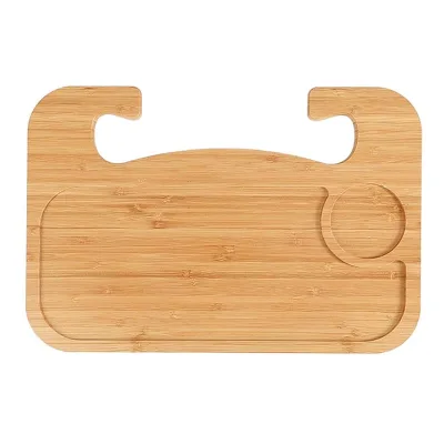 Bamboo Steering Wheel Tray Bamboo Car Laptop Steering Wheel Desk Multifunctional Car Food Trays Car Table Steering Wheel Tray