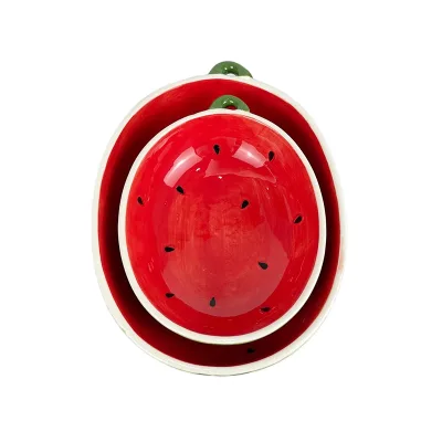Watermelon Design Ceramic Cookie Plate / Serving Platter ODM