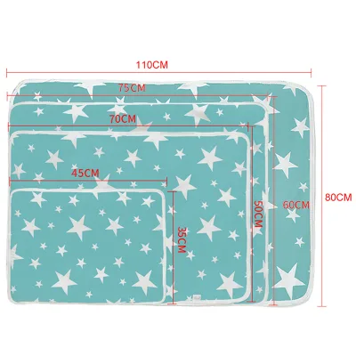 50*70cm Breathable Washable Baby Changing Pad Cotton Cartoon Waterproof Menstrual Pad Cross-Border Pet Pad