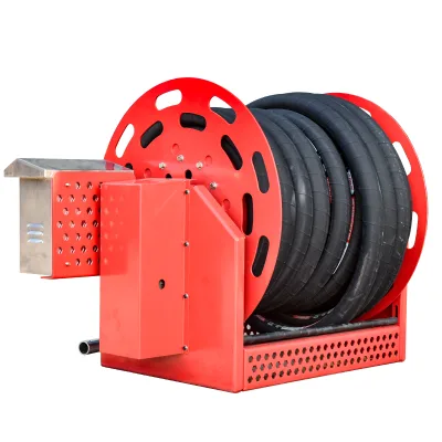 Custom rubber new electric automatic retractable hose reel craft 2 inch x 50 ft. fuel hose reel
