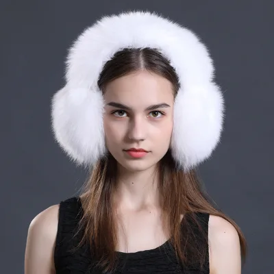 Natural Fox and Raccoon Fur Ear Muffs Winter Ear Warmer with Protective Earflap Comfortable and Stylish Accessory