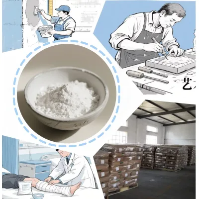 High Purity Gypsum Powder White Plaster Powder Pottery and Ceramic Casting Gypsum Powder for Art Model Sculpture