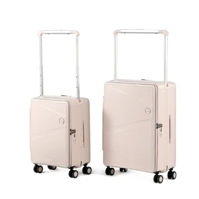 PP 4 Wheels Spinner Zipper Luggage Canton Fair Popular Style Luggage & Travel Bags 20 25 Inch Fashionable Trolley Suitcase