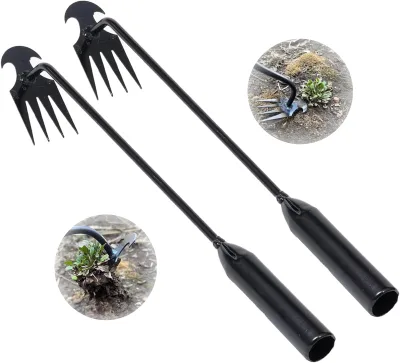 4 Teeth Weed Tool  for Vegetable Gardening Planting Manganese Steel Uprooting Weeding Tool Garden Weed Pulling Tool