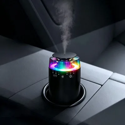 New Wireless Car Scent Fragrance Oil Diffuser Machine 3 Mist Levels Colorful Lights Auto Aroma Essential Oil Aroma Diffuser