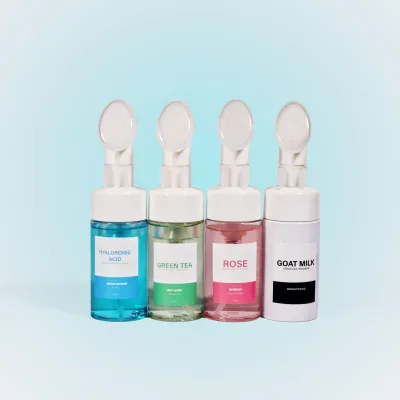 OEM Private Label Natural Organic Korean Exfoliating Facial Cleansing Mousse Foaming Face Cleanser for Face Wash Oil Control
