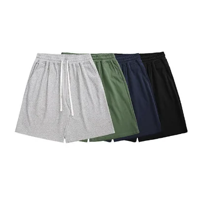 Wholesale Summer Oversized Custom logo Print Formal Canvas 100% Cotton Drawstring Woven Hot Shorts Sweatpants Men