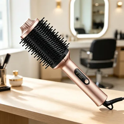 Electric Style Hair Comb with 65w Powerful LED Display Anti Scald Rotating Wire Hair Comb for Female Styling