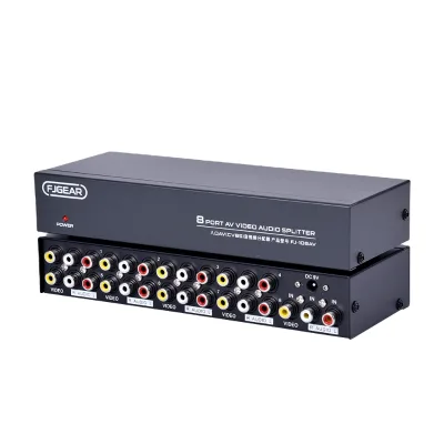 FJ-108AV Fjgear 8 Port Video Sudio Splitter Divided Into Four Ways Audio and Video Synchronous Output