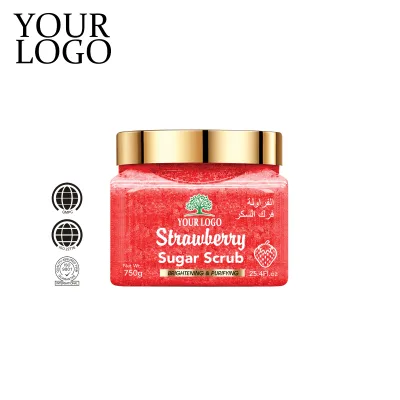 OEM Strawberry Body Scrub Custom Exfoliating Smoothing Body Scrub With Logo