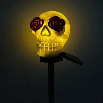 Solar Outdoor Waterproof Ground Plug Light Halloween Festival Shape Light Scene Layout Decoration Skull Design Atmosphere Light