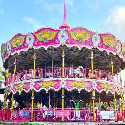 Large Commercial Double Deck Carousel Ride for Kids Indoor Playground Equipment Sale