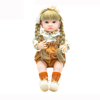 New 22Inch Reborn Toddler Beautiful Baby Doll Cute Birthday Gifts Vinyl Doll for Girls Dress Doll Clothes Dress up Clothes