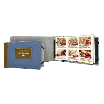 Manufacturer Custom Style Ring Binder A4 Menu Restaurant Fabric Handmade Menu Other Hotel Restaurant Supplies Menu