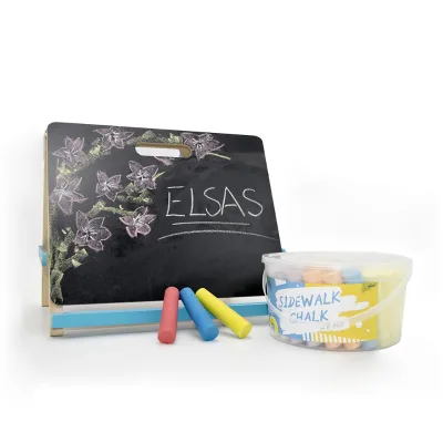 Elsa's Creative Kids Jumbo Sidewalk Chalk Outdoor Non-Toxic Colored Dustless Chalk in Box