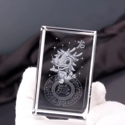 Honor of Crystal Customized K9 Decoration Engraved for Souvenir Gifts Engraving Block 3d Laser Etched Crystal Glass Cube