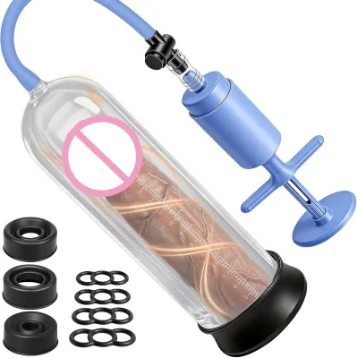 2026 New Penis Pump Extender Enlarger 4 Penis Ring Manual Vacuum Erection Enhancement 100% Waterproof Adult Sex Toy