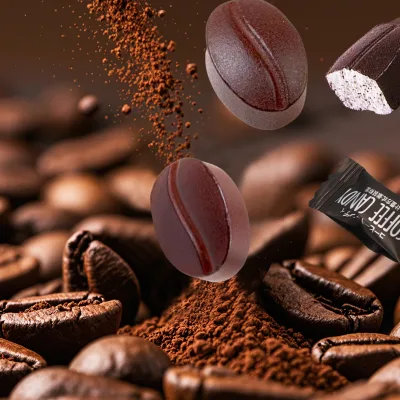 8 Mixed Flavors Coffee Candy Balls Black Color Bulk Packaging