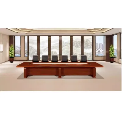 China Factory Custom High Quality Wood Office Furniture Boardroom Table and Comfortable Chairs