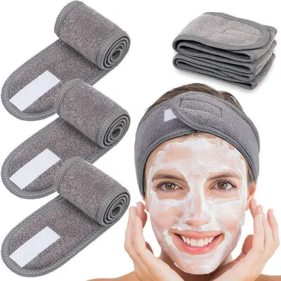 Double-Layer Velcro Hair-Style Fastener Beauty Shop Head Wrap for Face-Washing Bath Headbands for Hair-Style Makeup Application