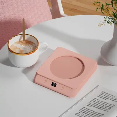 Smart Constant Temperature Coaster Tea Cup Mat Ceramic Letter Coffee Heater Mug Temperature Warm