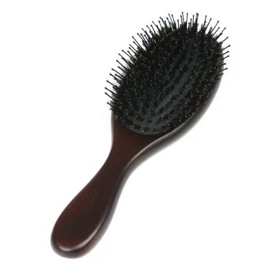 Cushion Bristle Nylon Mix Eco-friendly Bamboo Hair Brush Hair Comb Wood Paddle Detangling Boar Bristle Nylon Hair Comb Brush