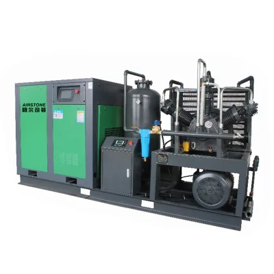 High Pressure 30bar 40bar Screw air Compressor with Booster for PET Bottle Blowing Industry