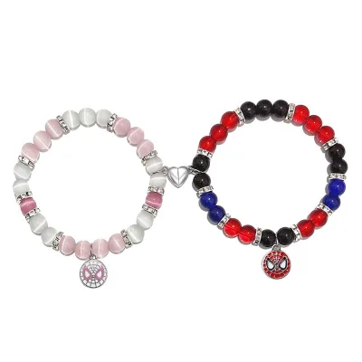 SL24046 Custom Spider-Man Silver Bracelet Fashion Color Round Beads Charms Wholesale Smooth Simple Temperament Jewelry Women