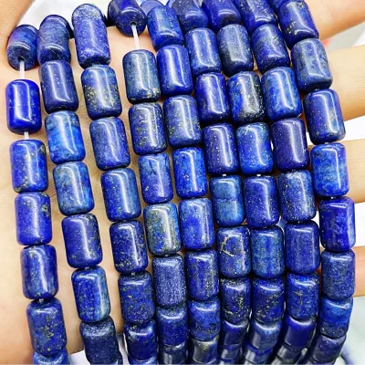 Wholesale Natural High Quality Column Lapis Lazuli GemStone Loose Beads for Jewelry Making DIY