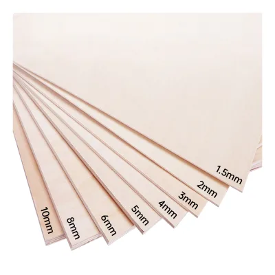 Lightweight Eco-Friendly Basswood Plywood E0 Glue 1 Year DIY Handmade Puzzles Crafts Minimalist Design 2mm-9mm Thickness Hotel